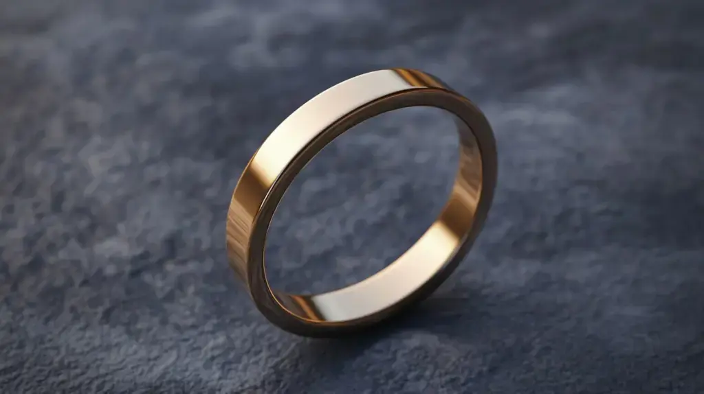 Gold wedding ring representing eternal love and commitment, showcasing the timeless symbolism of circles in jewelry.