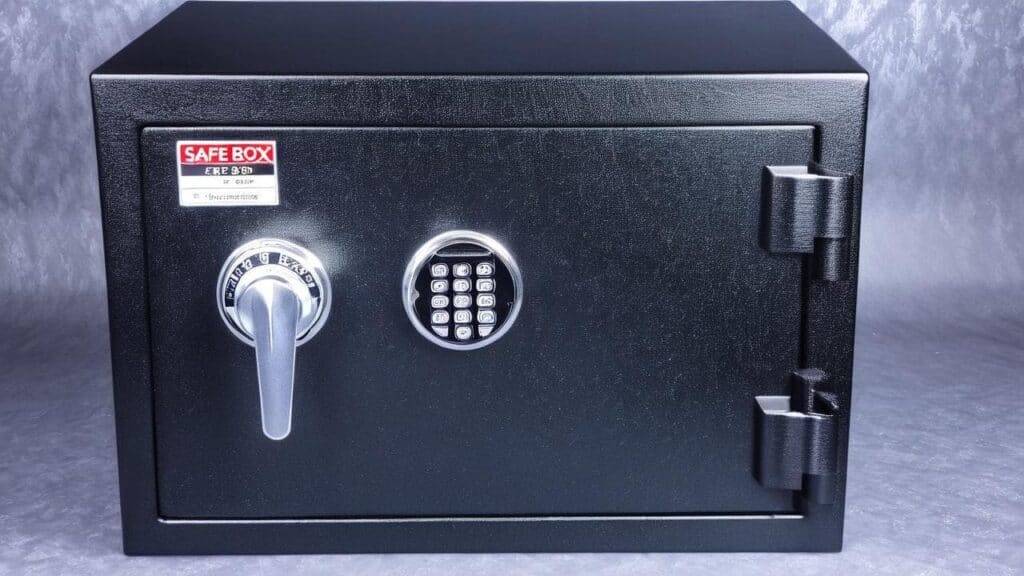 Fireproof home safe for jewelry storage providing insurance discounts and security for valuable jewelry collection