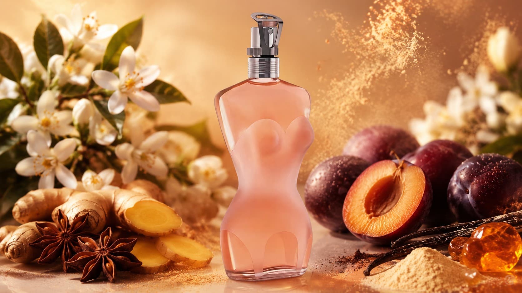 Jean Paul Gaultier Classique original Eau de Toilette bottle with orange blossom and vanilla