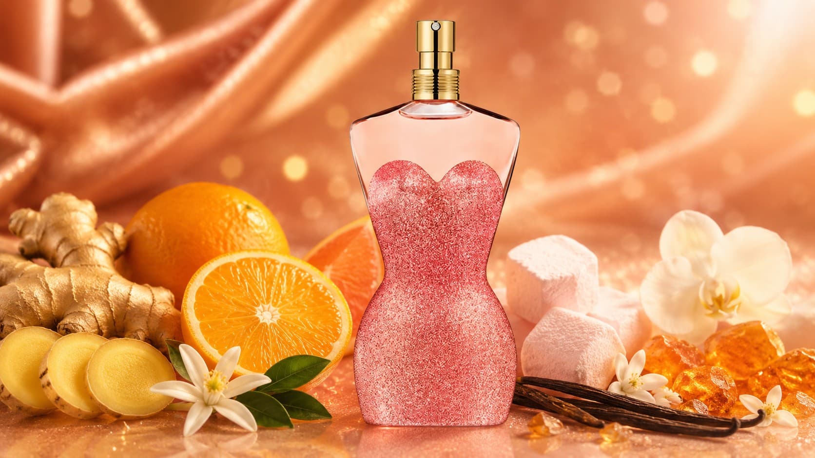 Jean Paul Gaultier Classique Pin-Up bottle with marshmallow and amber