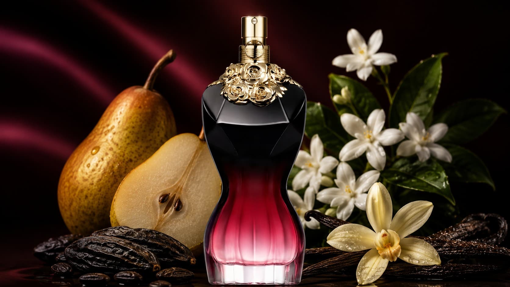 Jean Paul Gaultier La Belle Le Parfum bottle with caramelized pear and vanilla