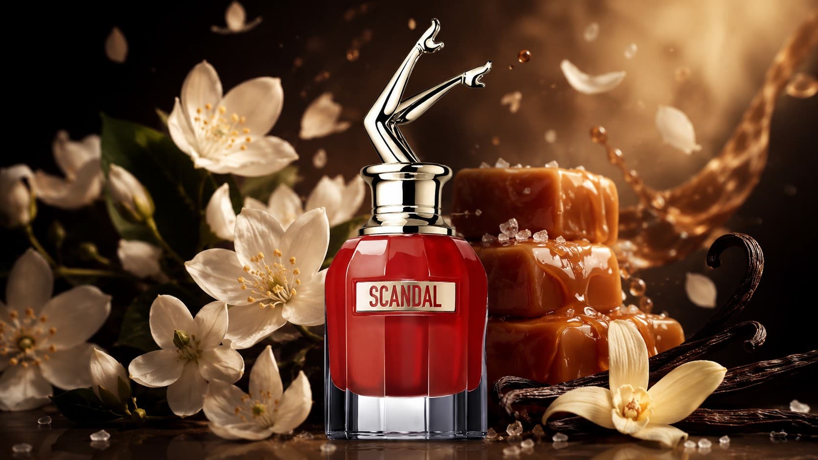 Jean Paul Gaultier Scandal Le Parfum bottle with salted caramel and jasmine