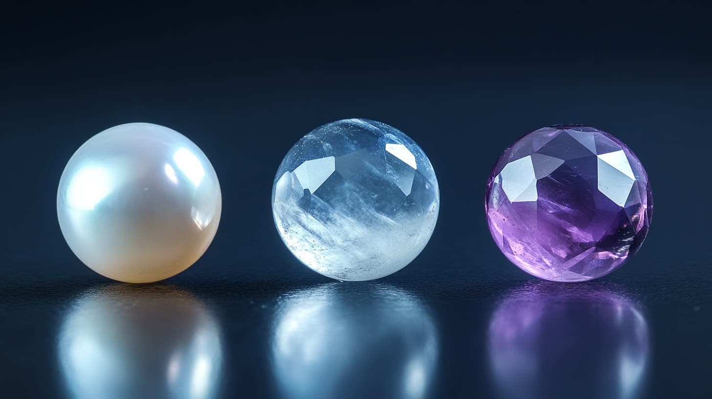 June Birthstones - Pearl, Alexandrite, and Moonstone