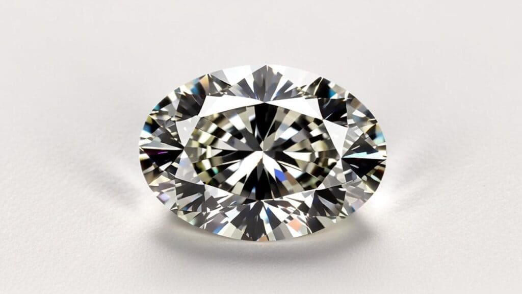 Close-up of a round brilliant cut lab-grown diamond showcasing its sparkle and precision facets