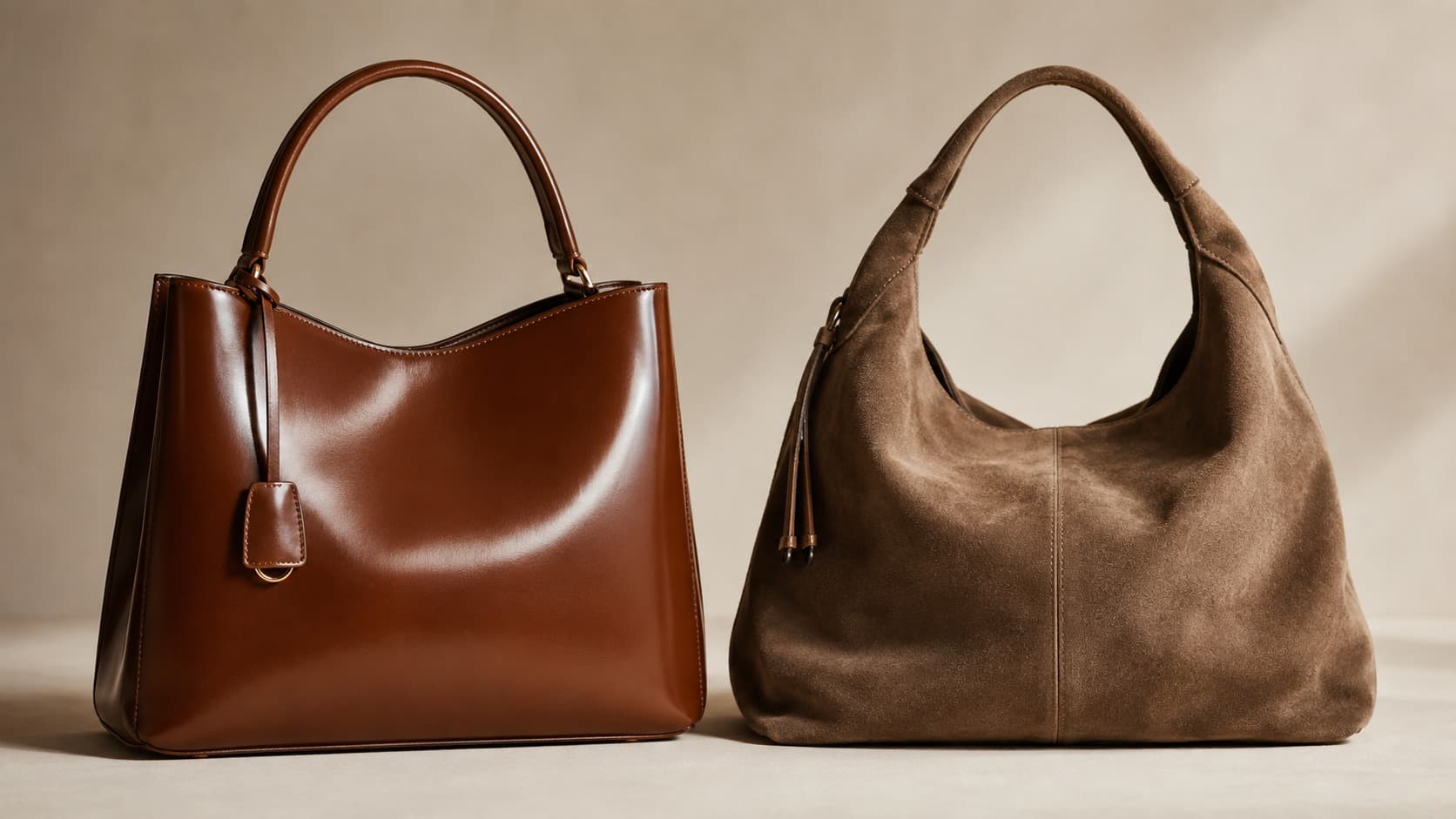 Dark ink stain on a brown leather duffel bag