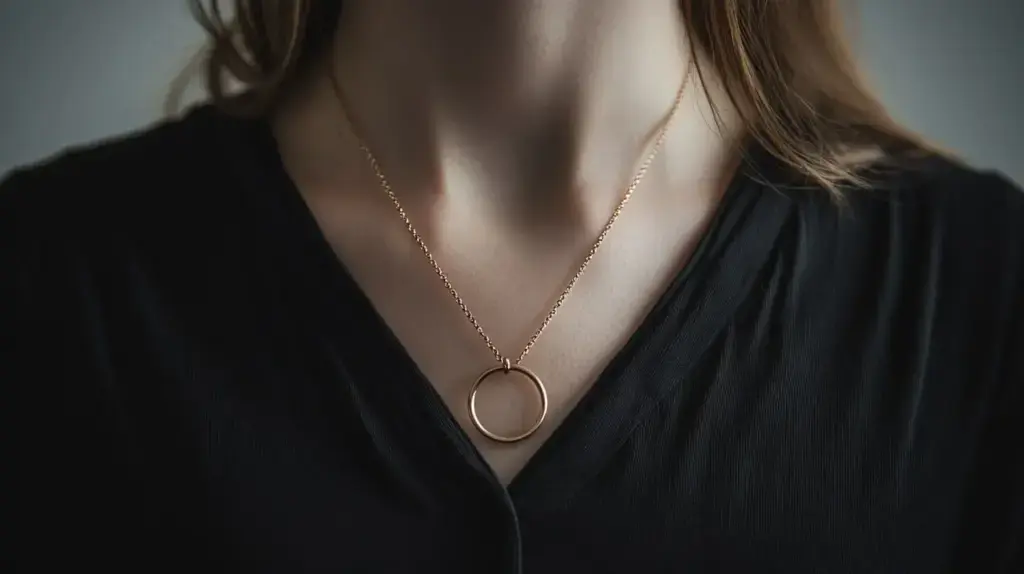 Minimalist Circle Pendant Necklace Modern Design