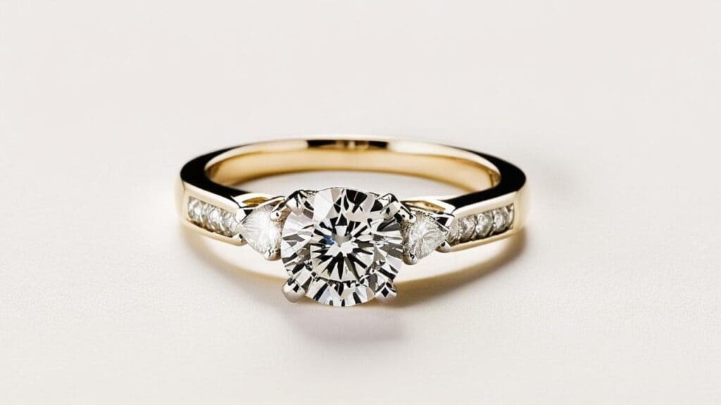 Solitaire diamond ring showing mounted stone testing scenario where probe must avoid metal setting