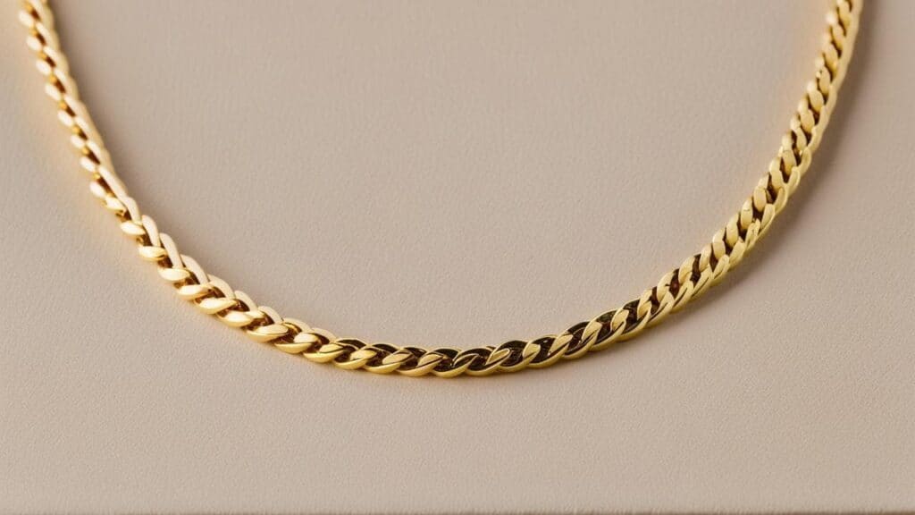 Braided chain necklace made from Nordic Gold alloy with a polished gold-tone appearance
