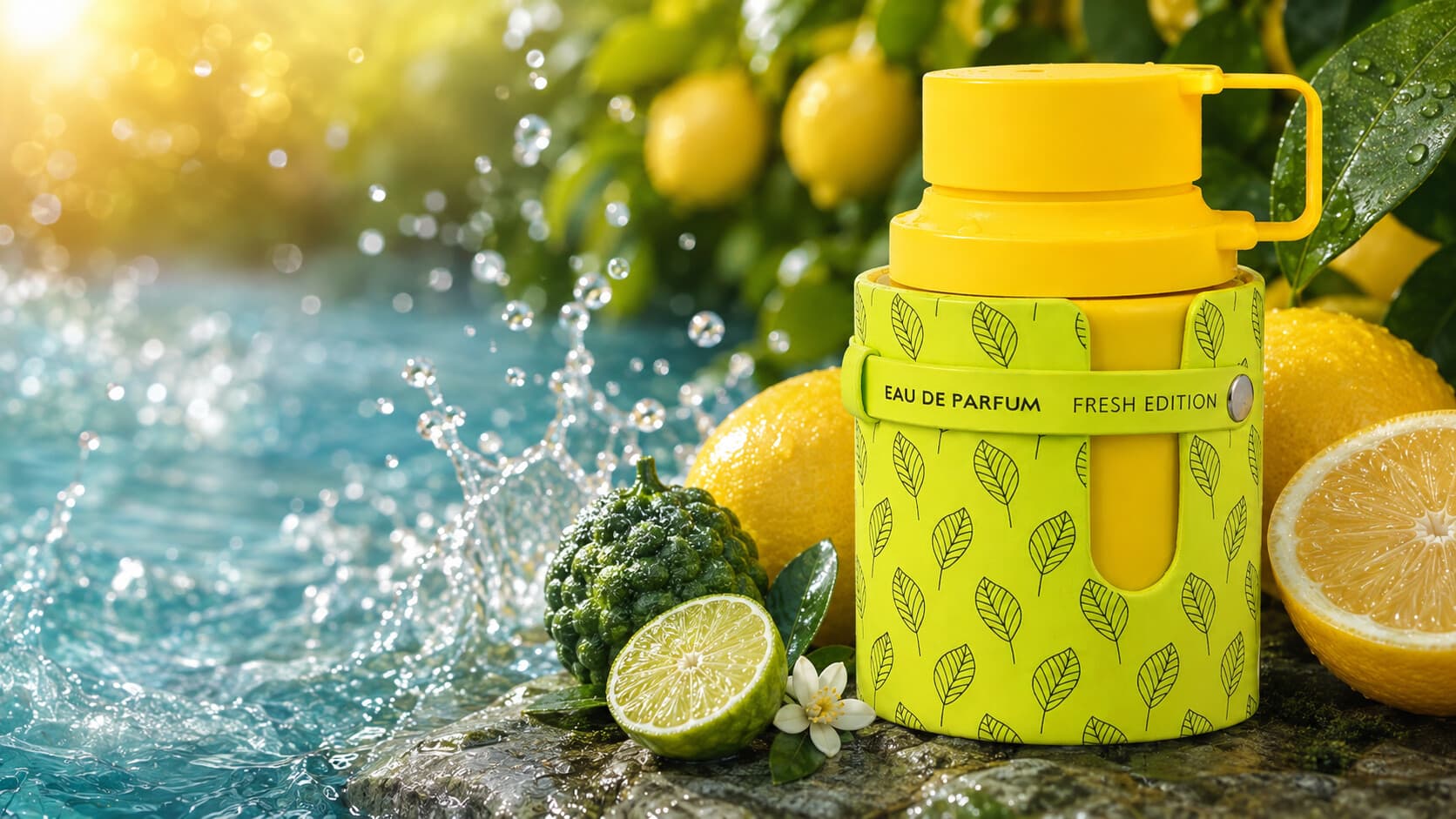 Odyssey Limoni Fresh Eau de Parfum bottle with lemon, bergamot, aquatic notes, and musk