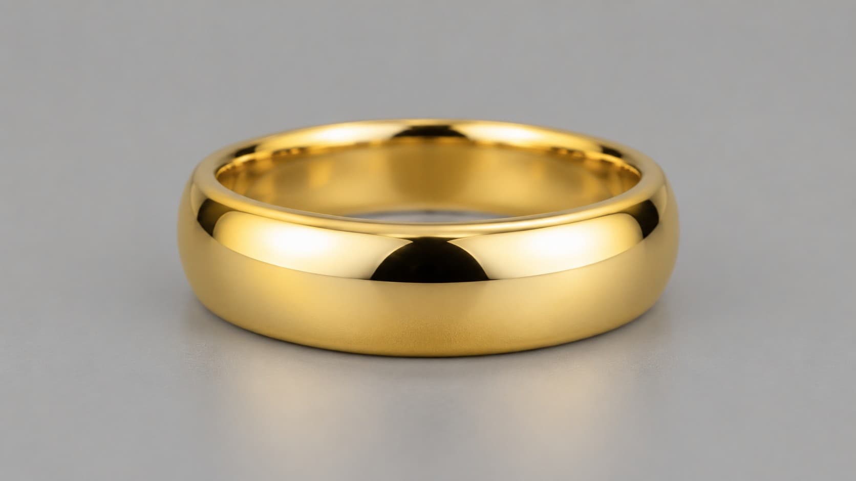 Gold ring with a bright rhodium and gold plated finish
