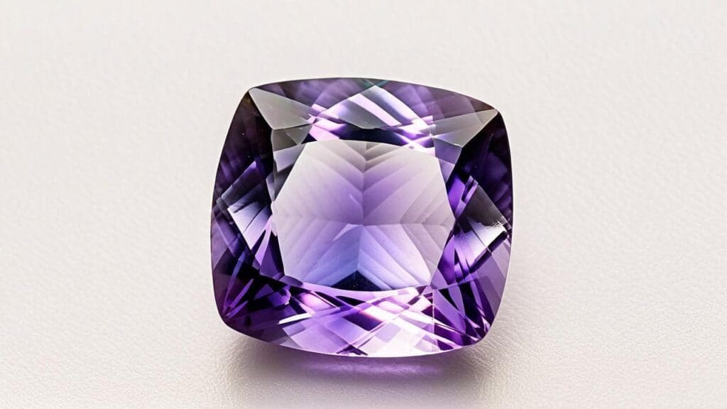 Faceted purple fluorite gemstone with rich color and precise cut, ideal for collectors or custom jewelry design.