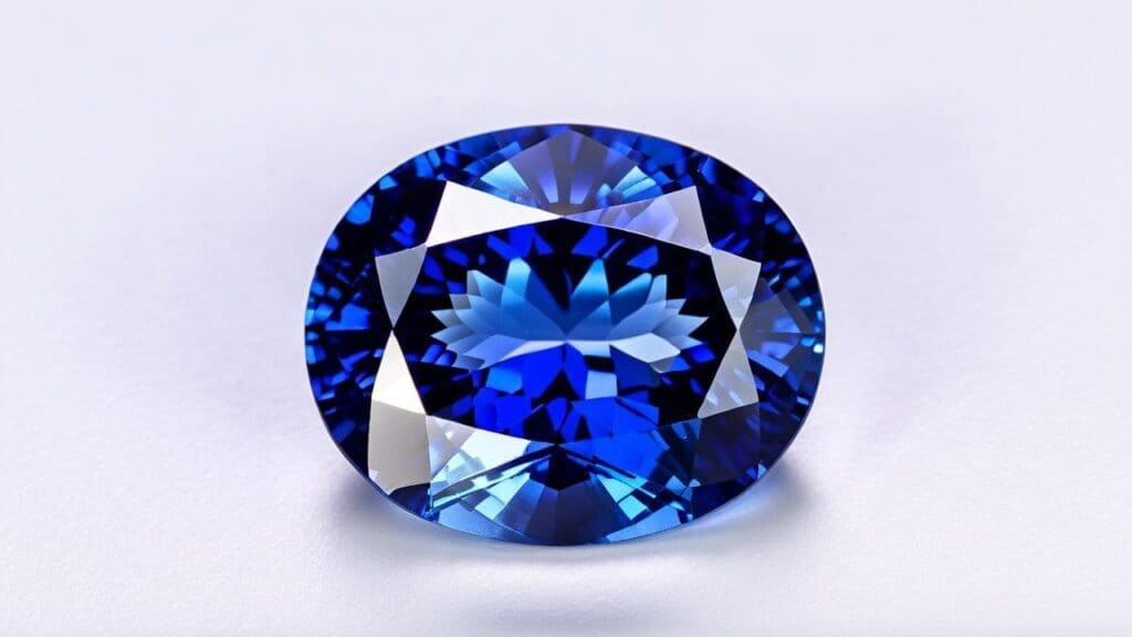 Vivid blue sapphire gemstone, suitable for ultrasonic cleaning unless heavily treated