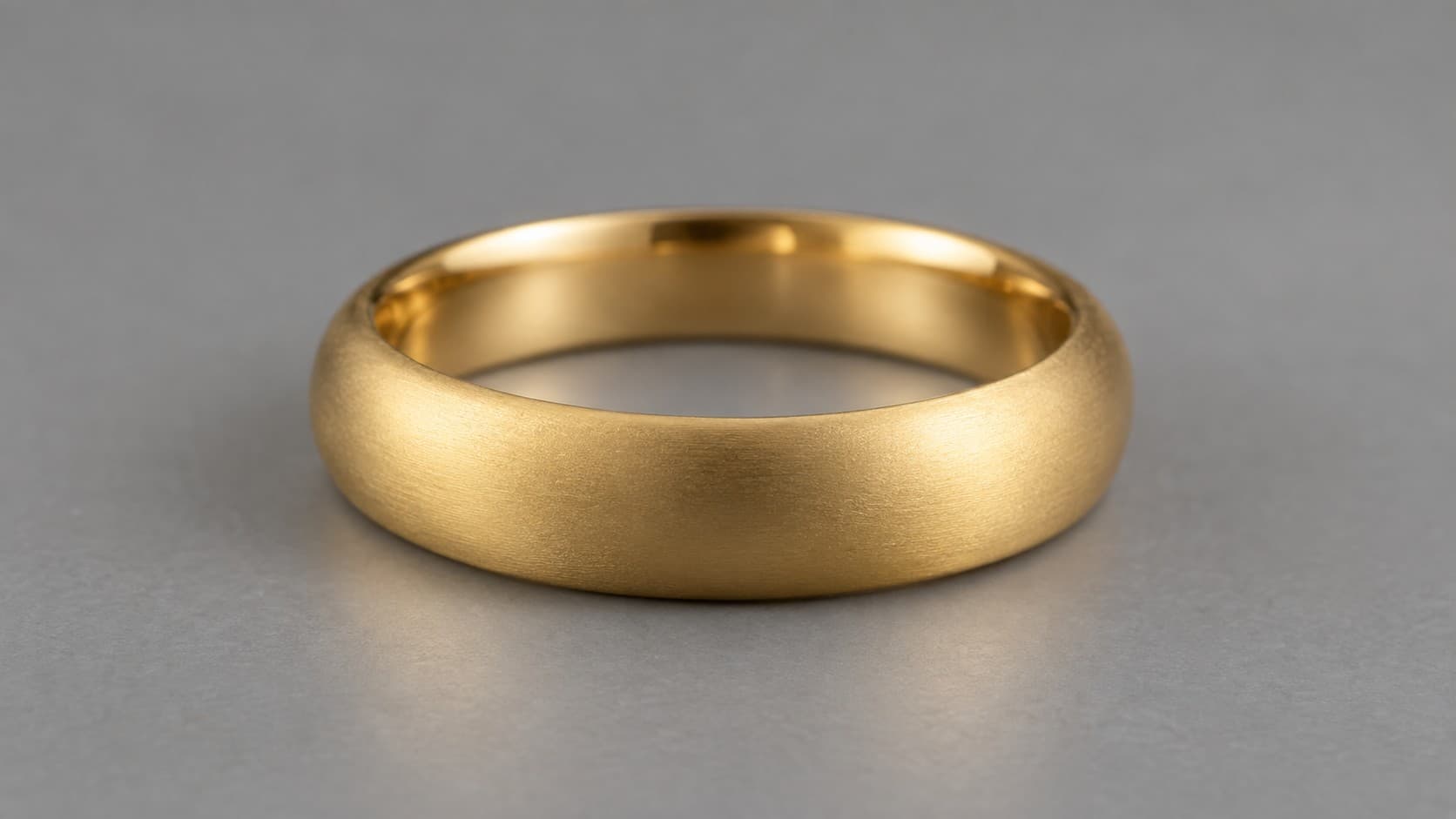 Gold ring with a soft satin finish
