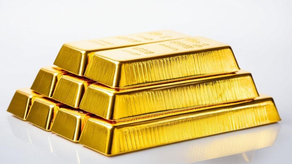 Stack of gold bars symbolizing economic power, wealth storage, and financial stability