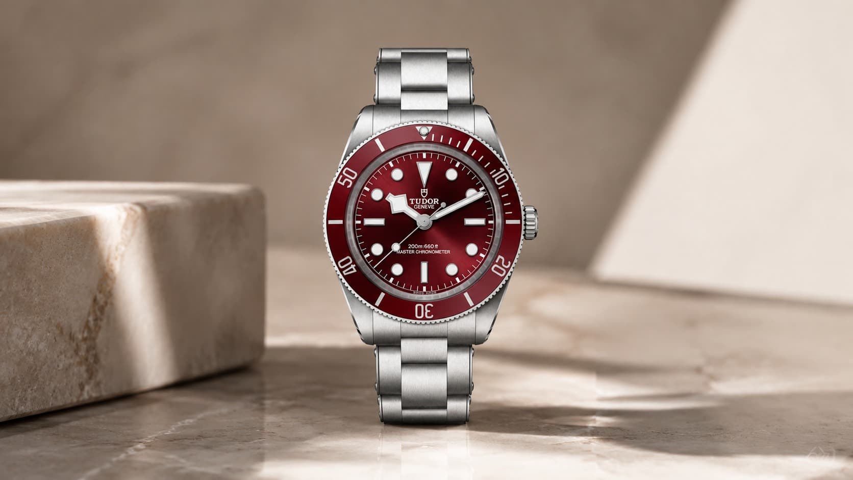 Tudor Black Bay 58 steel watch with burgundy dial and bezel, reference M7939A1A0RU-0002