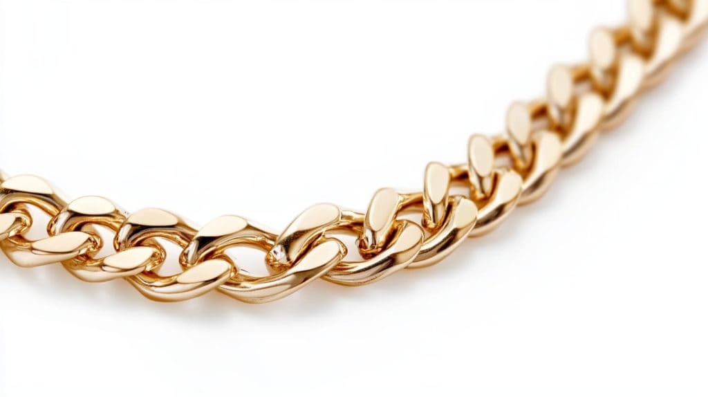 Vintage gold chain necklace highlighting the durability and sustainable benefits of pre-owned jewelry.