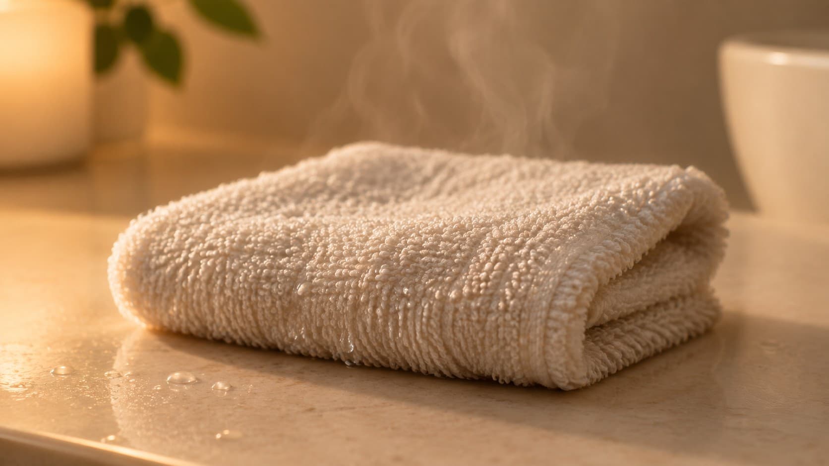 Warm damp washcloth used as a compress to loosen a stuck earring