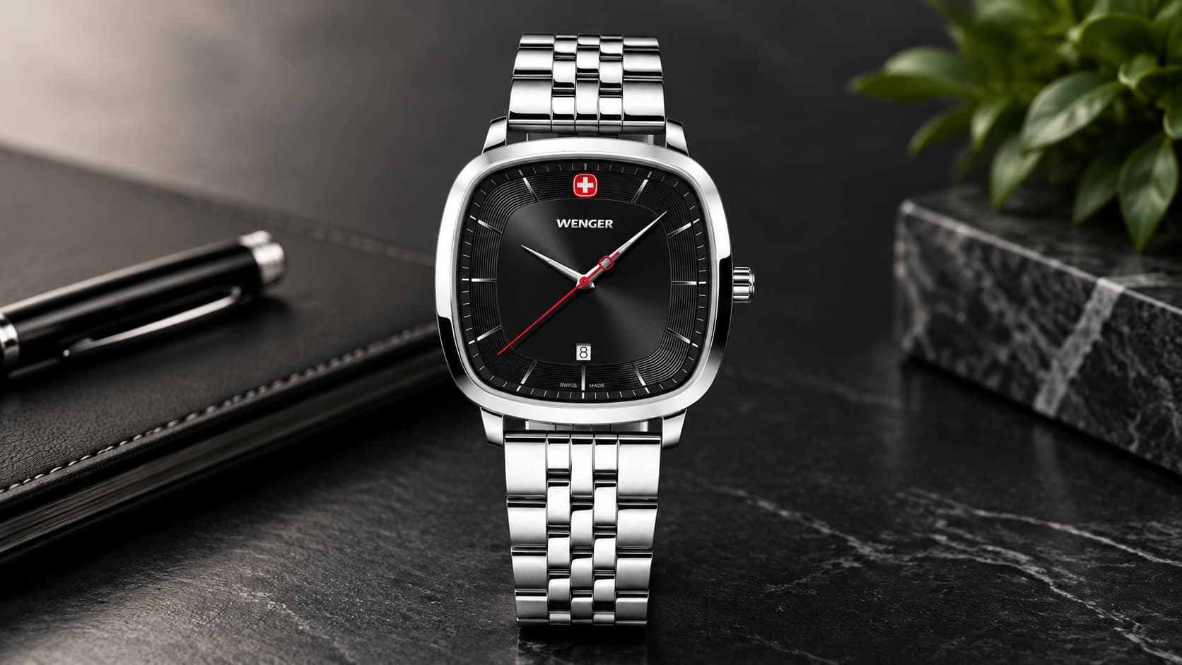 Wenger Vintage Classic men's watch in silver and black, 37mm case