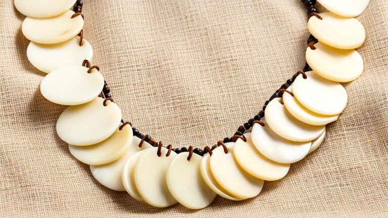 Eco-conscious round tagua nut necklace displayed on fabric, highlighting sustainable jungle-sourced jewelry