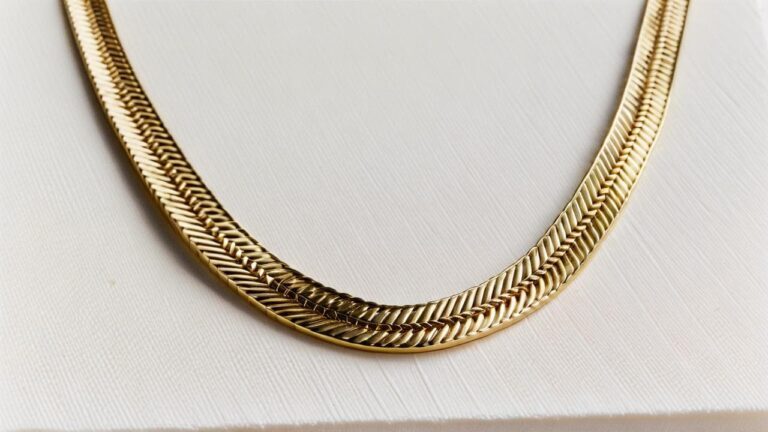 Herringbone chain showing complex link pattern that makes repair extremely difficult and expensive