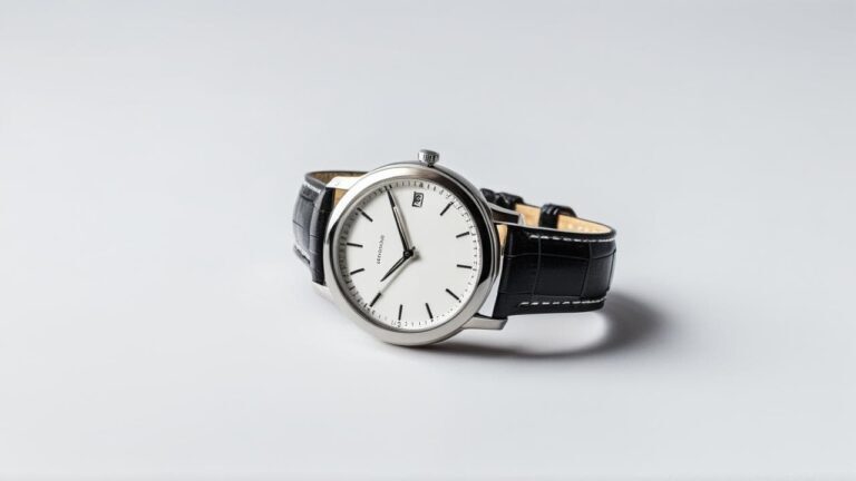Automatic mechanical watch with clean dial design - features internal rotor mechanism that winds the mainspring through natural wrist movement